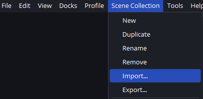 Scene Collection > Import